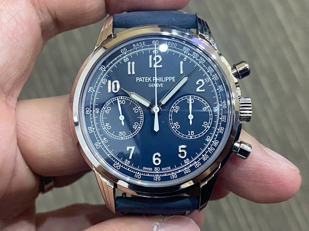 Like New Jun 22 Patek Philippe PP Chronograph Blue 18k White Gold