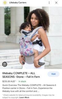 Lillebaby baby carrier all seasons fall in fern limited edition super pretty sling front back and multi positions with free carrier pouch wrap