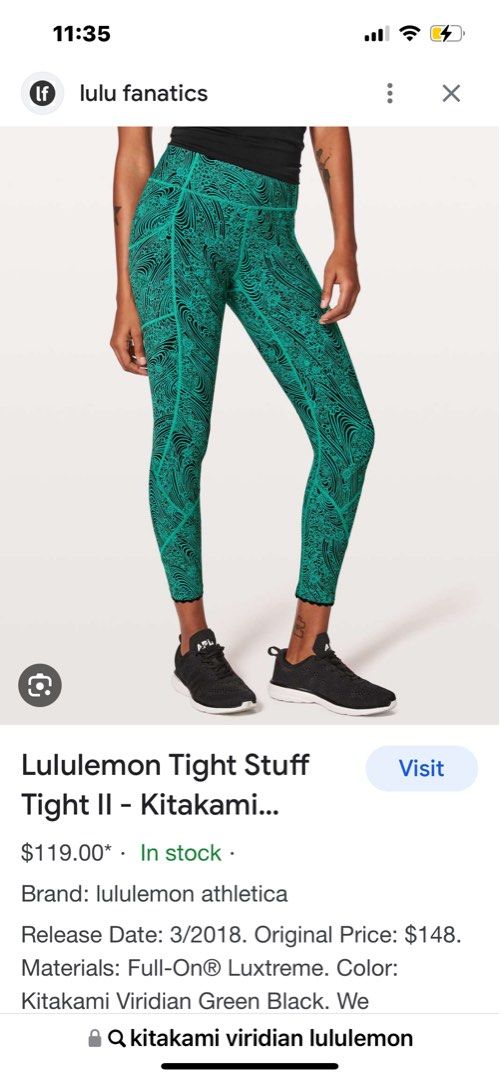 LULULEMON kitakami viridian green leggings size 4, Women's Fashion,  Activewear on Carousell