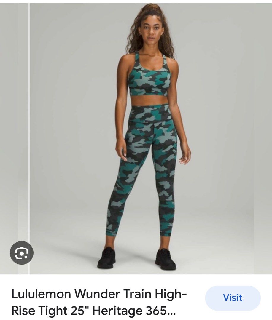 LULULEMON wunder train high rise leggings (capri) camo size 6