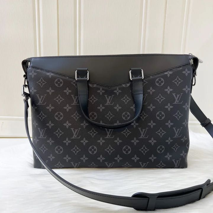LV Men's Explorer Briefcase in Monogram Eclipse Canvas and SHW, Luxury, Bags  & Wallets on Carousell