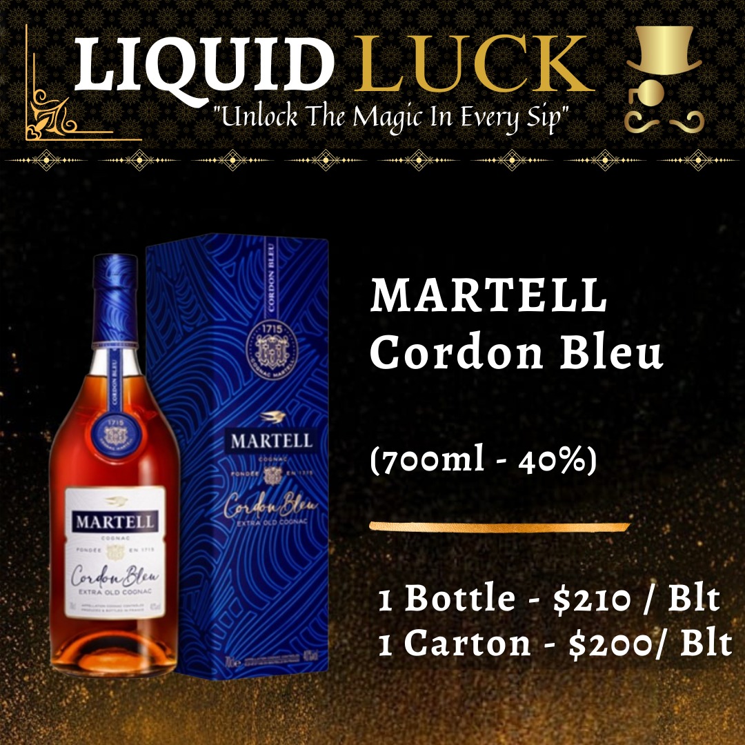 Martell Cordon Bleu 700ml, Food & Drinks, Alcoholic Beverages on Carousell