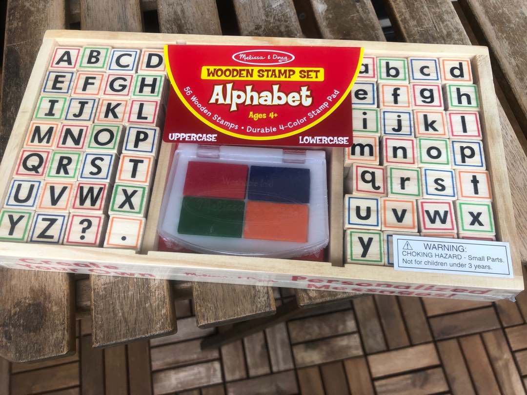 Melissa and doug wooden alphabet stamp set sales