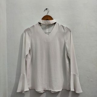 Miho blus sifon putih LD 90 P 60 cm