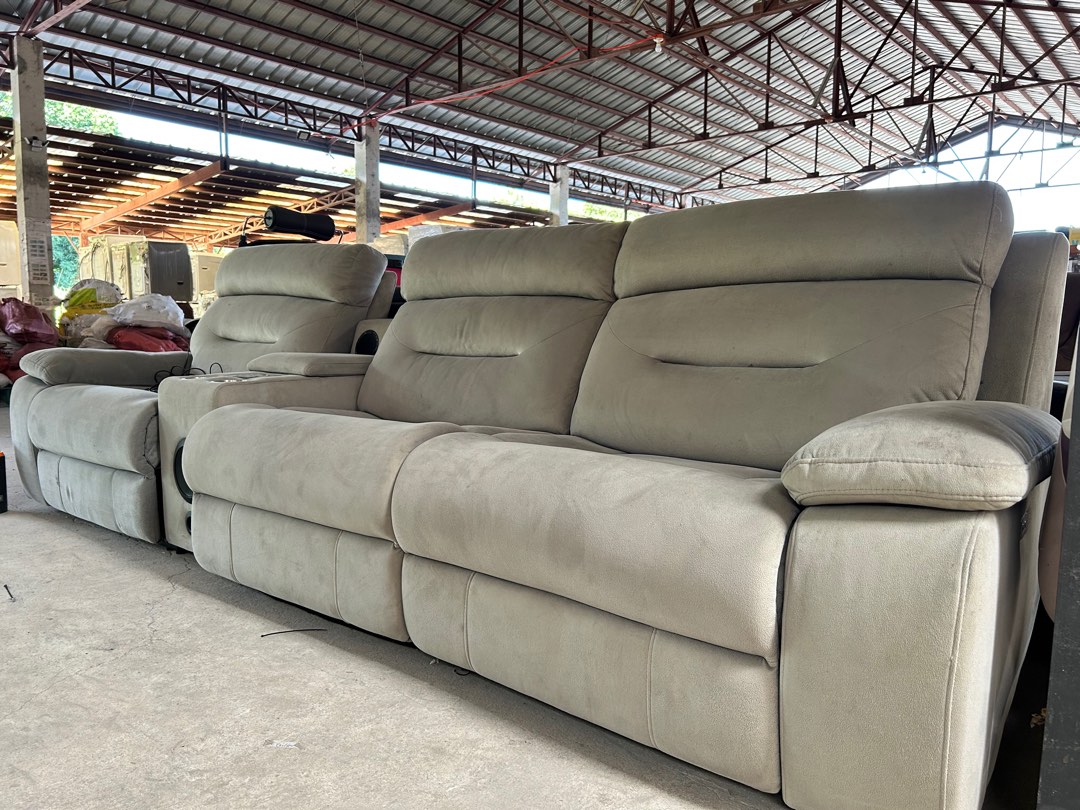 Modern Sofa with foot recliner and speaker syster on Carousell