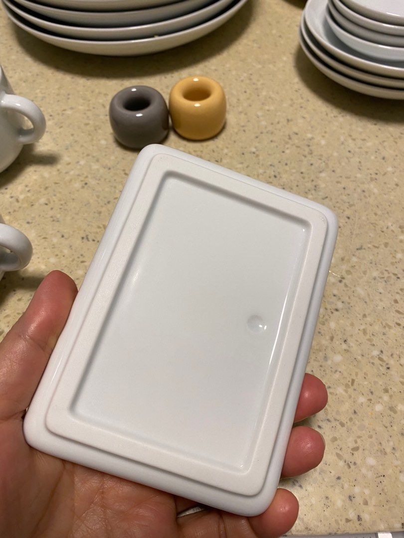 Muji white porcelain tray small, Furniture & Home Living, Bathroom