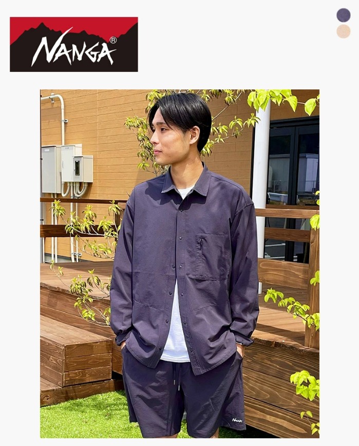NANGA AIR CLOTH COMFY L/S SHIRT JAPAN 日本空氣面料舒適長袖恤衫襯衫