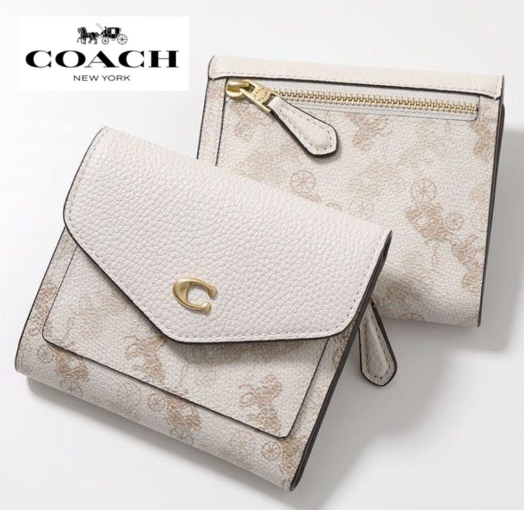New Coach Original WYN SMALL WALLET WITH HORSE AND CARRIAGE PRINT Wallet  For Women Come With Complete Set Suitable For Gift