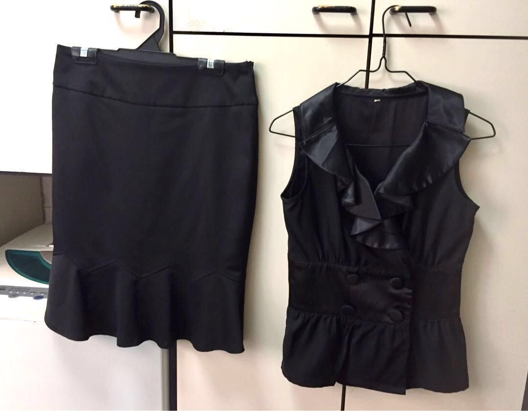 Black skirt online suit clearance