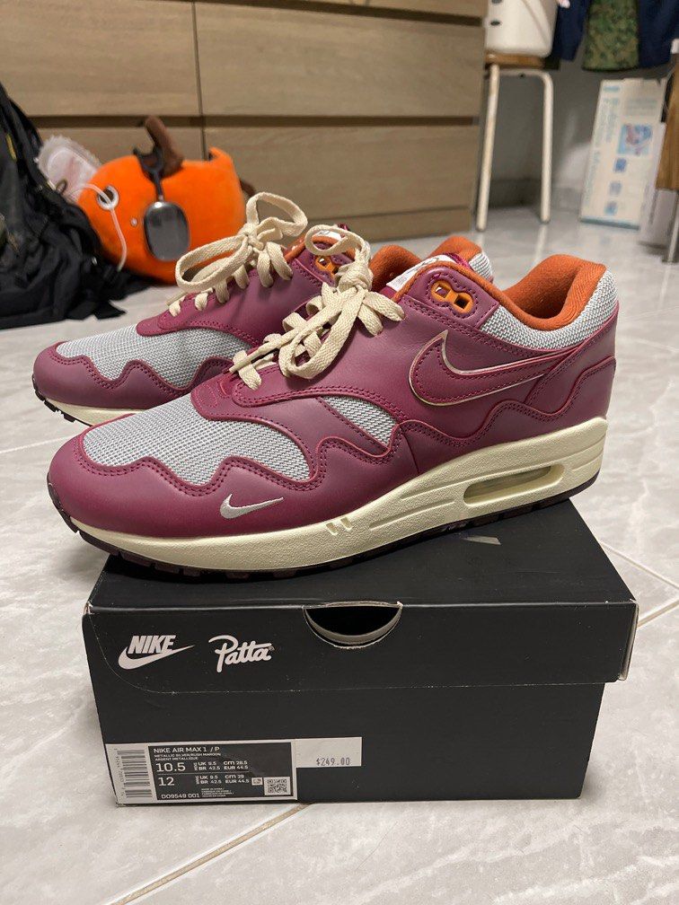Nike Air Max 1 Patta Rush Maroon Men s Fashion Footwear