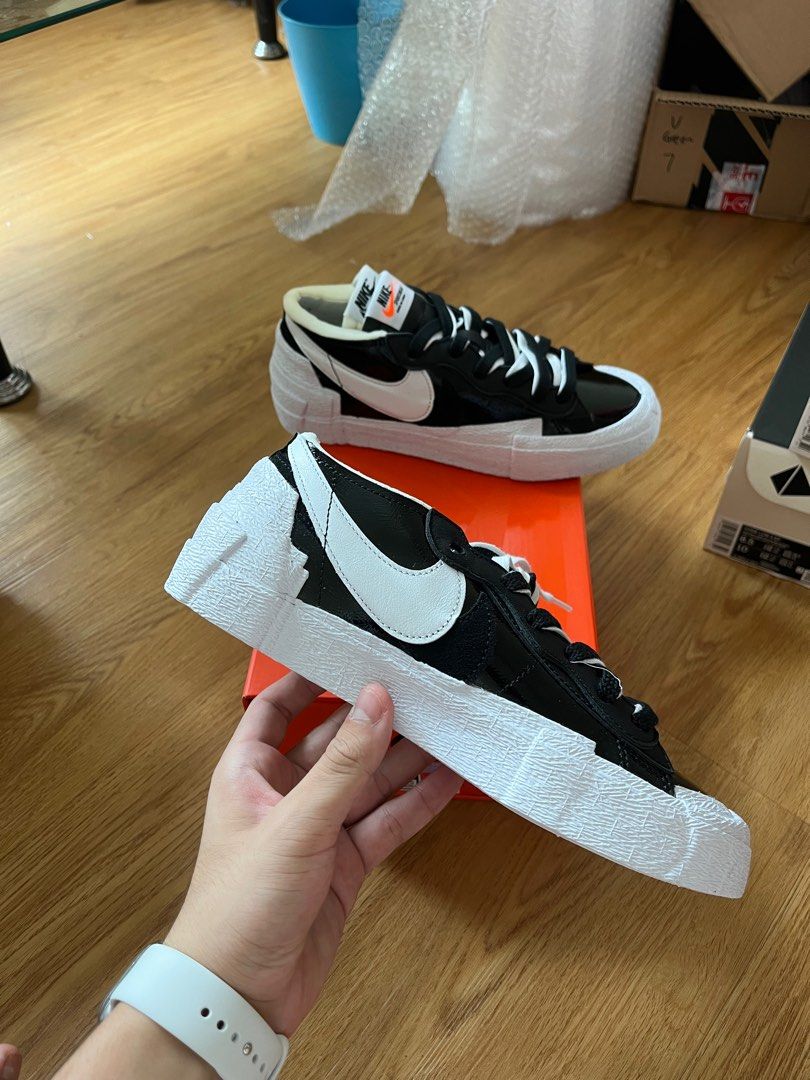 Nike Blazer Low x Sacai Black White Men s Fashion Footwear