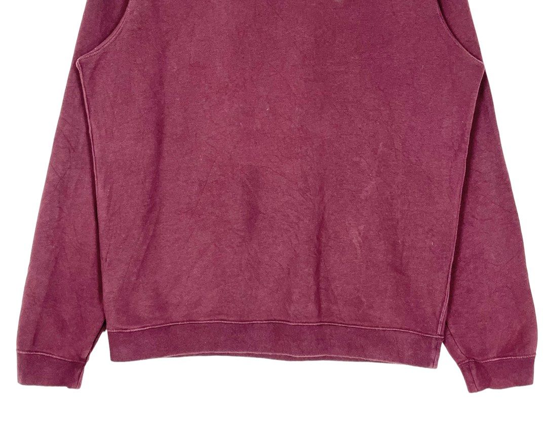 Nike Plain Small Embroidery Logo Crewneck Sweatshirt Maroon Size