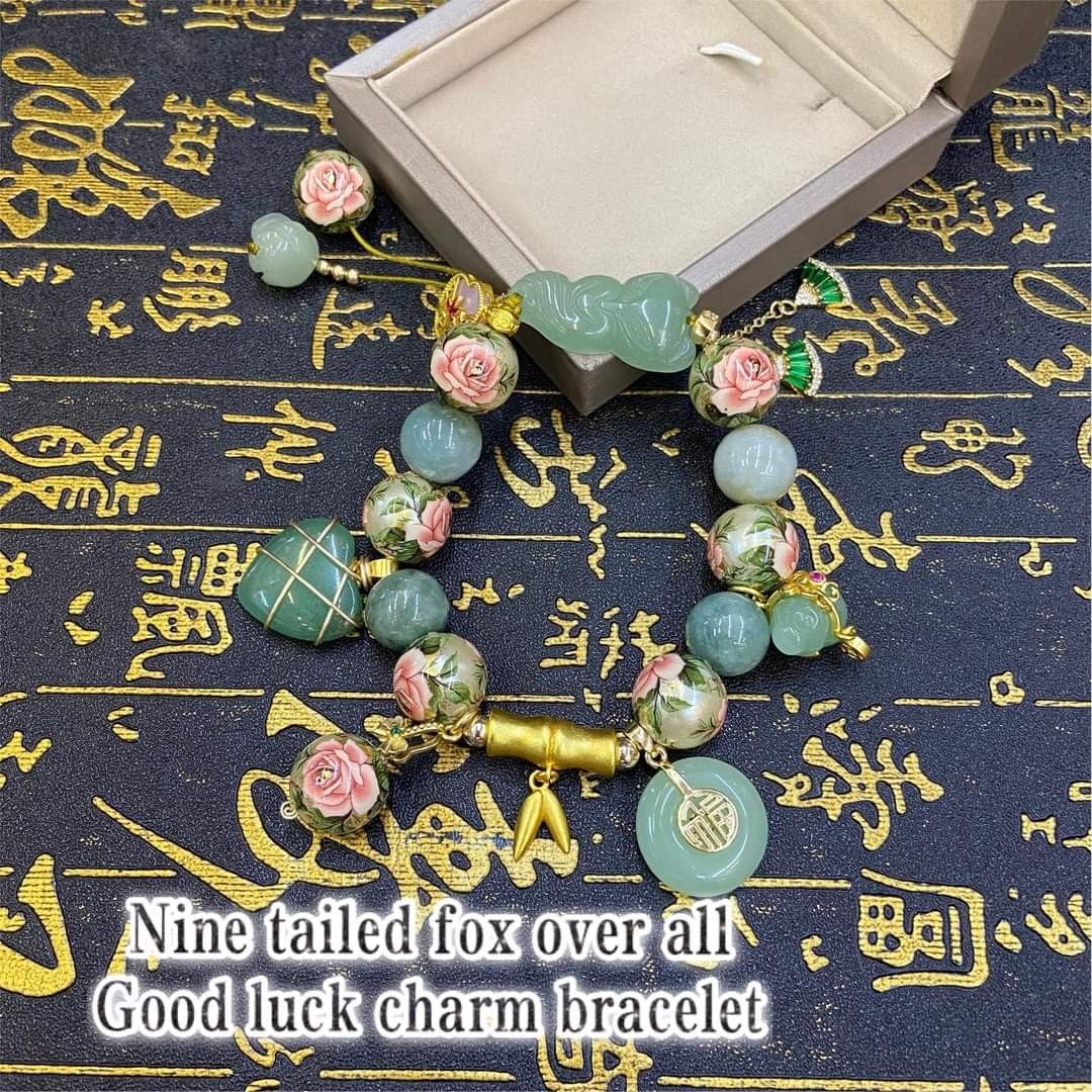 Nine tailed fox bracelet (Category: Bracelets) located in Manila. Submitted by luckycharmsonlineshopping_ (Listing ID 1240493802, Image 1). Description: 🔥 NINE TAILED FOX W/ JAPAN FLOWER CHARM BRACELET 🔥 ❇️ HEART For lifelong love and loyalty Helps you to find yourself a good partner. Increases your personal love aura. For relationship healing. For strong and long-lasting relationship. ❇️ BAMBOO - stands for the earth, the greenery of earth and