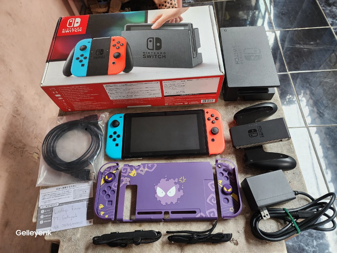 Nintendo Switch v1 Neon Red Blue Fullset CFW Atmos 200GB 00, Video Game ...
