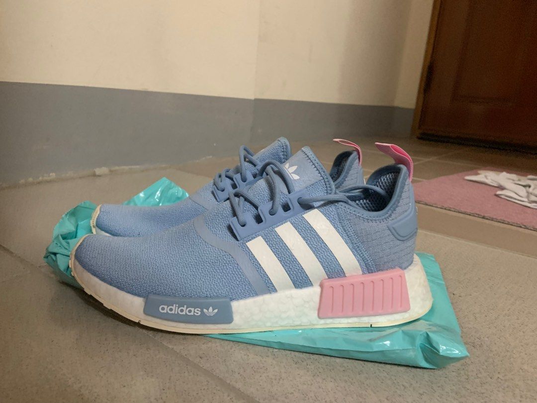 Adidas nmd r1 pink sales white light rose trainer