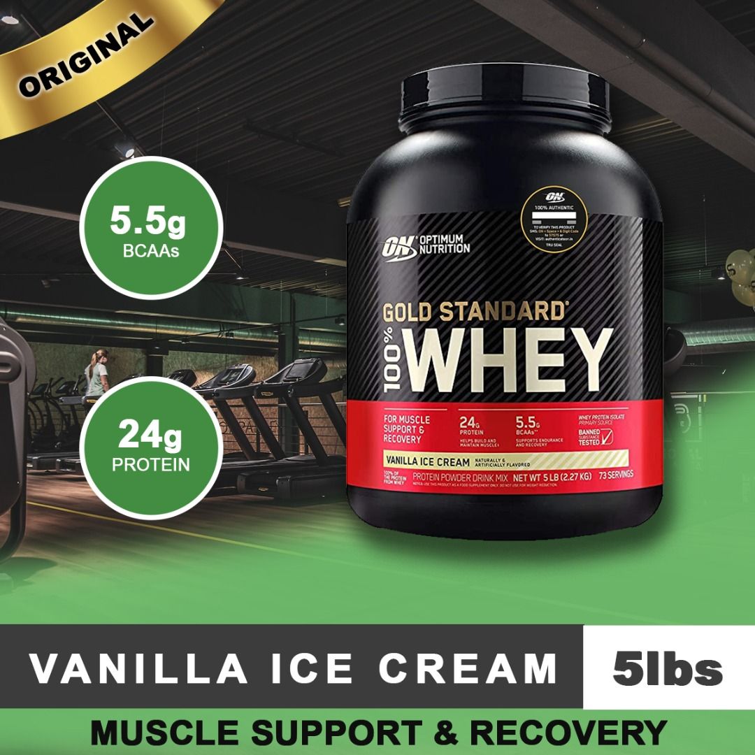 OPTIMUM NUTRITION WHEY PROTEIN 5LBS (Category: Sports & Fitness Nutrition) located in Quezon City. Submitted by jandrecruz (Listing ID 1239282113, Image 2). Description: BRAND NEW 100% ORIGINAL AUTHENTIC ON GOLD STANDARD WHEY PROTEIN 5LBS WITH FREE SHAKER BRAND: OPTIMUM NUTRITION FLAVOR: CHOCOLATE, VANILLA LOCATION: QUEZON CITY EXP DATE: DECEMBER 2024 Visit for Product Authentication: https://www.optimumnutritionsea.com/PH/EN/authentication.