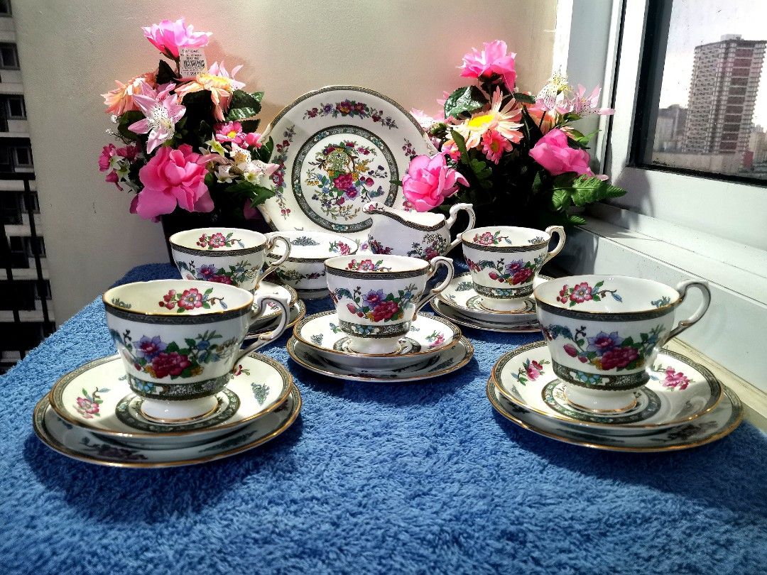 Paragon tree of kashmir (Category: Coffee & Tea Tableware) located in Pasig City. Submitted by singledadreseller (Listing ID 1240516869, Image 3). Description: Paragon Tree of kashmir made in england 19 pc set eared cake plate sugar bowl milk jug 5 trios in very good condition.