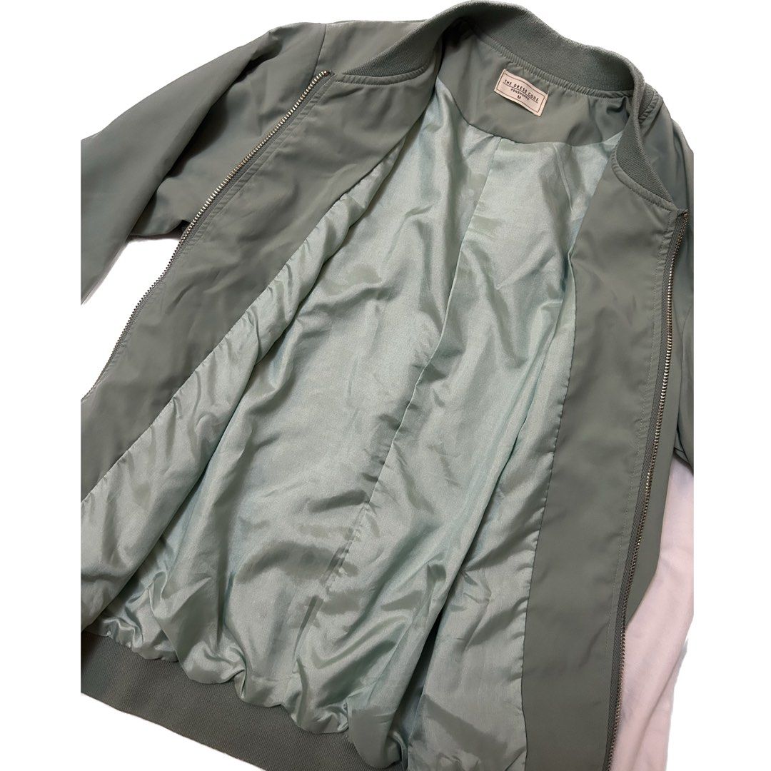 Sage Green Bomber Jacket, Women's Fashion, Coats, Jackets and