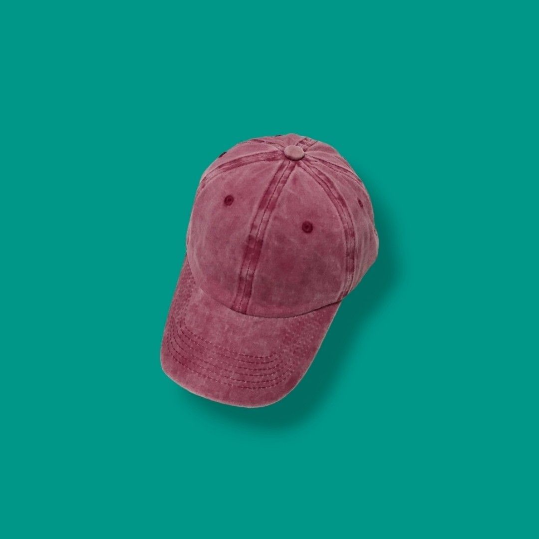 Plain Distressed Washed Cap Red Men s Fashion Watches