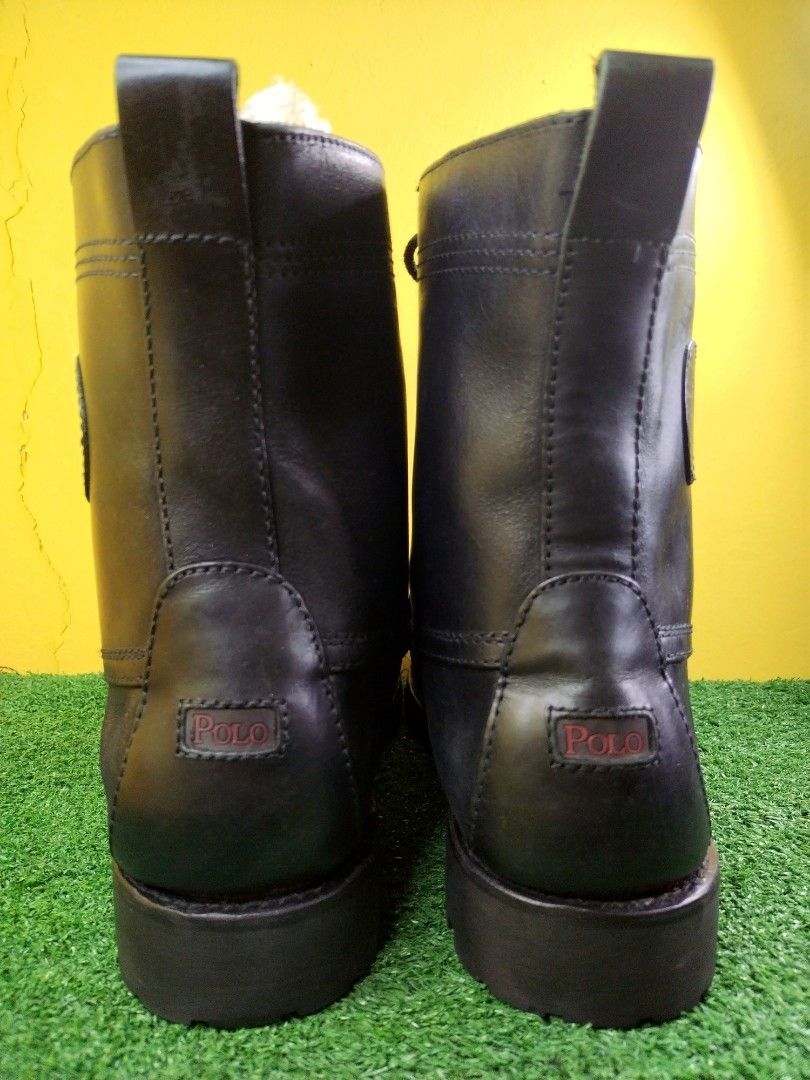 Polo boots men's hot sale ranger black leather