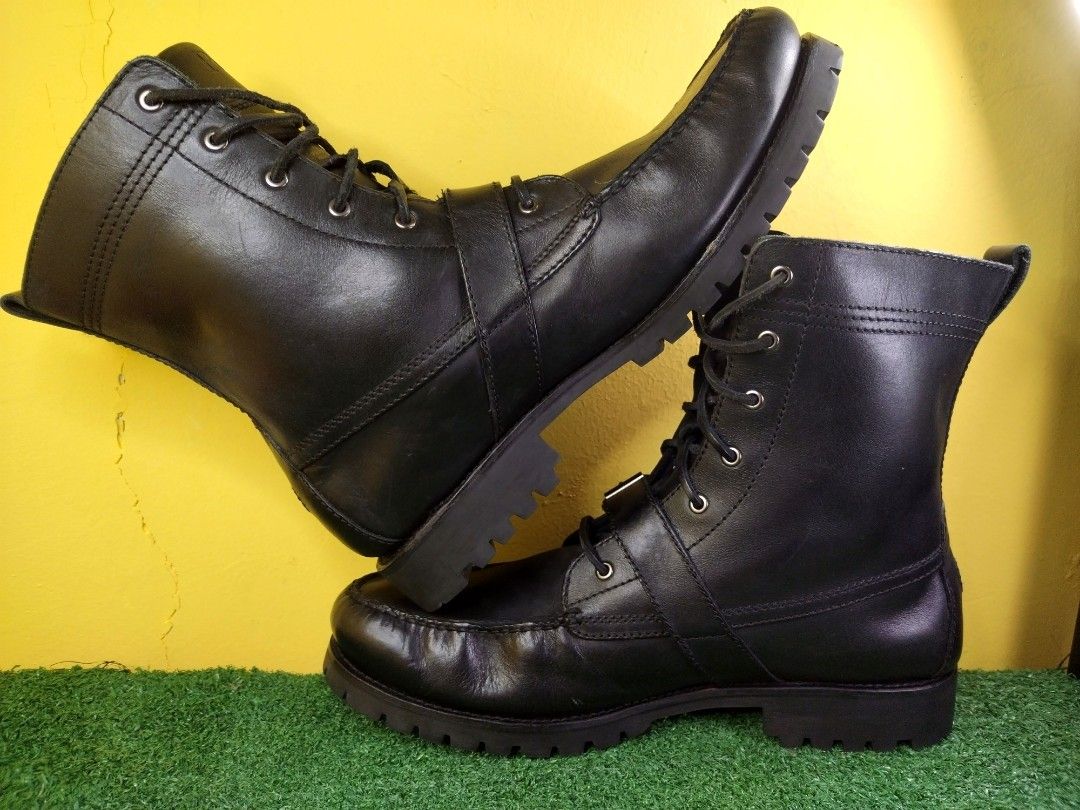 Polo boots men's cheap ranger black leather