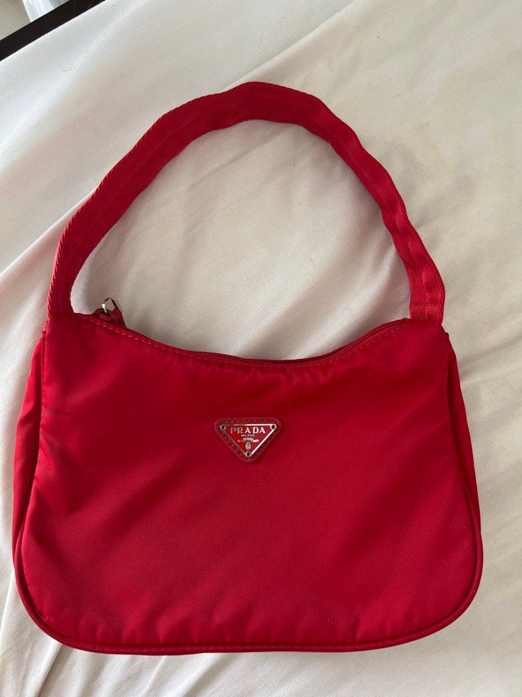 Prada ReEdition 2000 Nylon Bag Red on Carousell