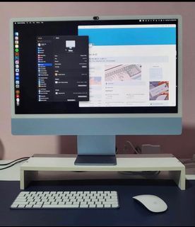 Pre-loved Apple iMac (Blue, M1) with keyboard and mouse