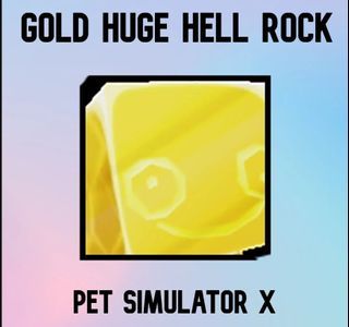 NEW! Exclusive Golden Huge Hell Rock GHHR Pet Sim Simulator X PSX Roblox  Game