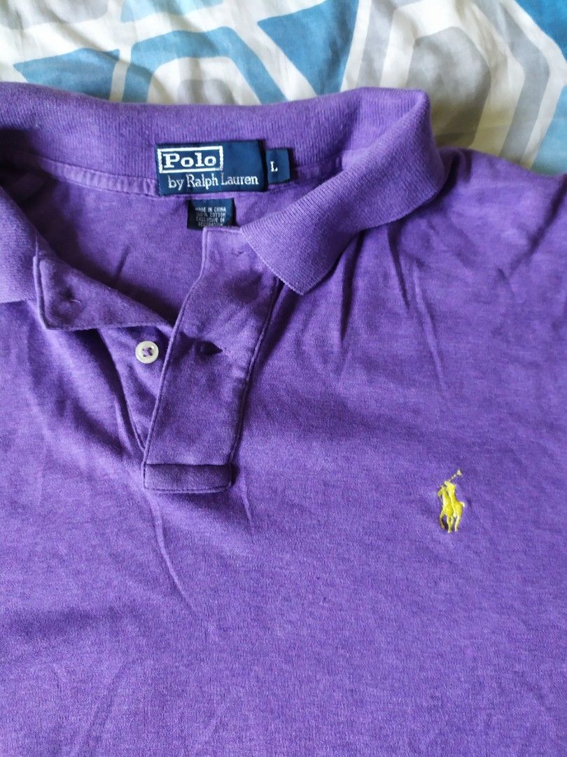 Ralph Lauren Polo Shirt (Category: Tshirts & Polo Shirts ) located in Pasig City. Submitted by omnieves (Listing ID 1240473647, Image 2). Description: Authentic Ralph Lauren Polo Shirt Purple color Large size (23x29) seldom used 9/10 condition RFS: decluttering Shipping Fee (shouldered by buyer).