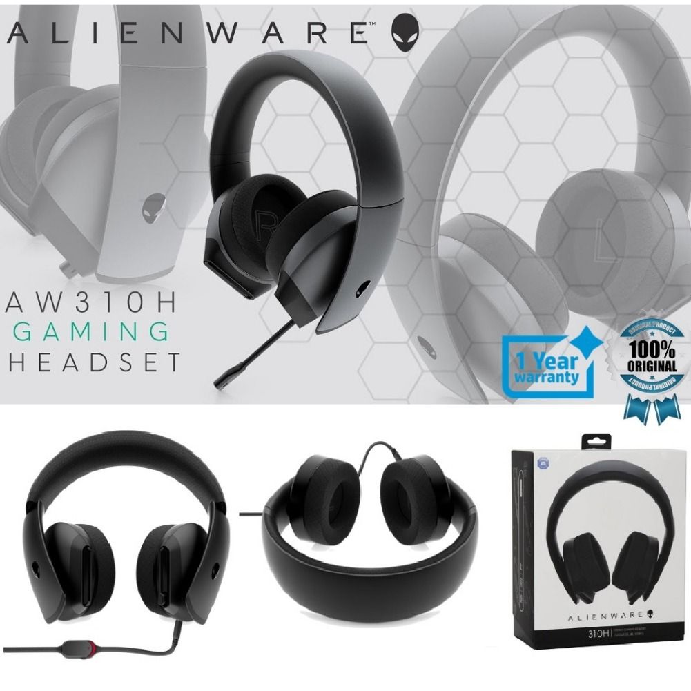 READY STOCK ALIENWARE STEREO WIRED GAMING HEADSET AW310H NEW IN SEAL BOX IMPORT STOCK 100 ORIGINAL