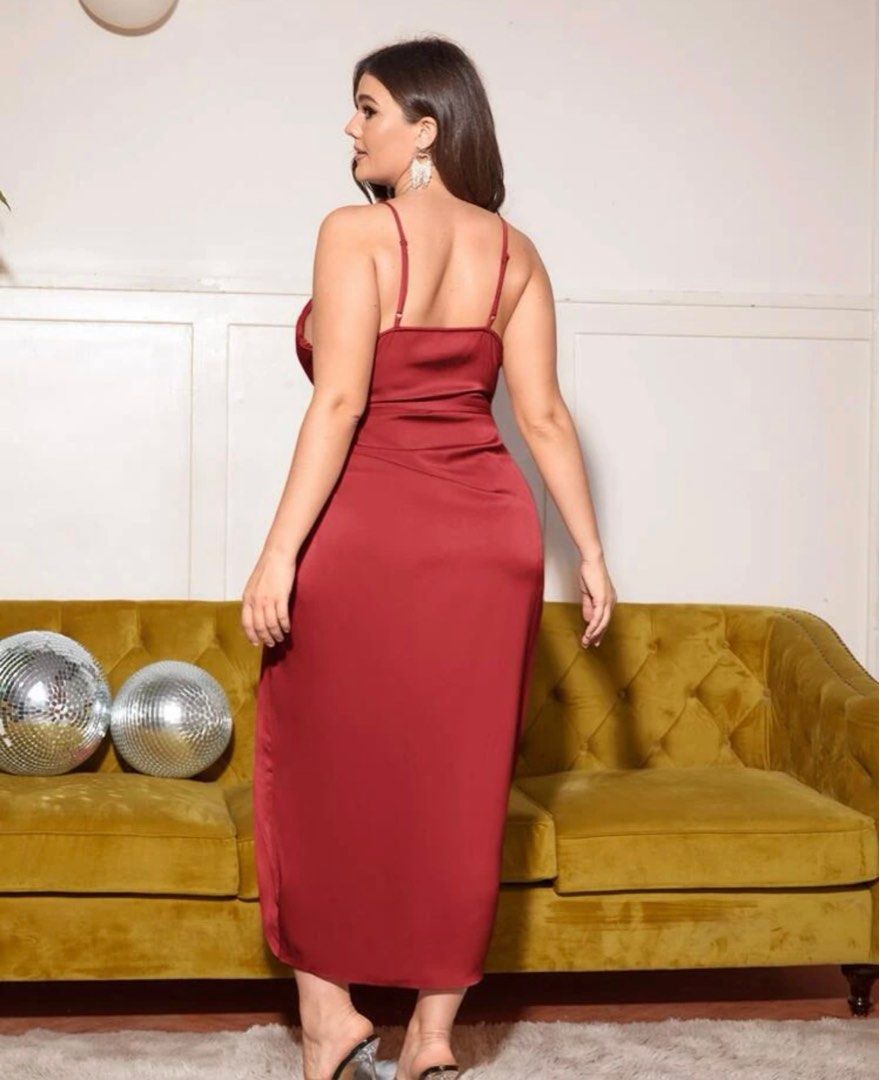 Red dress plus size uk sale