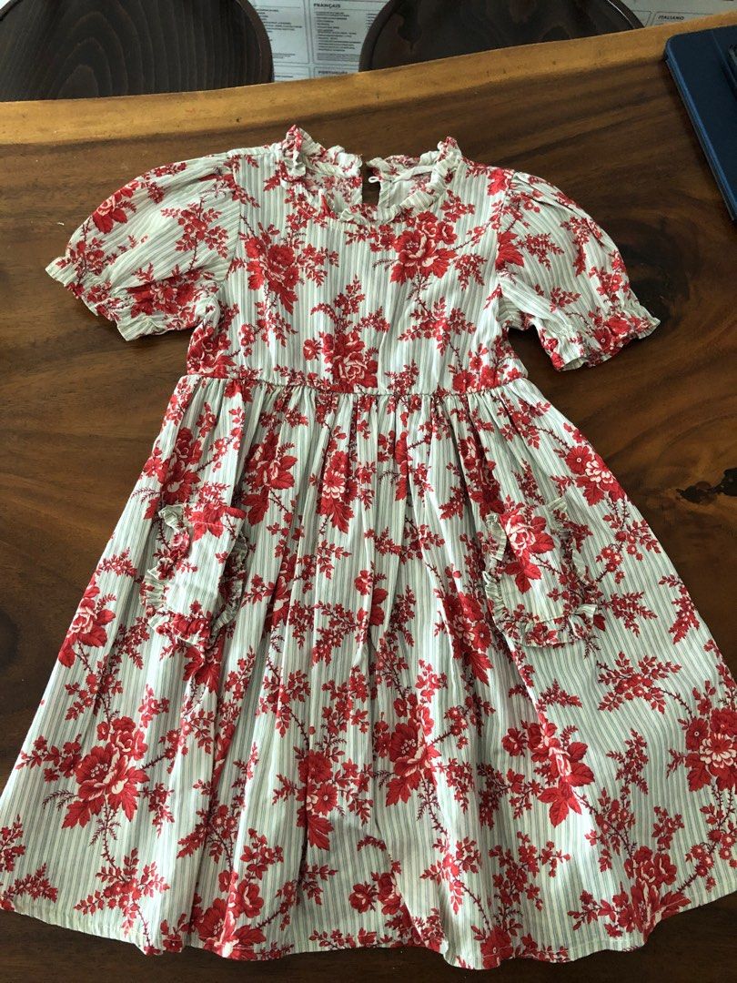 Girls red hotsell floral dress