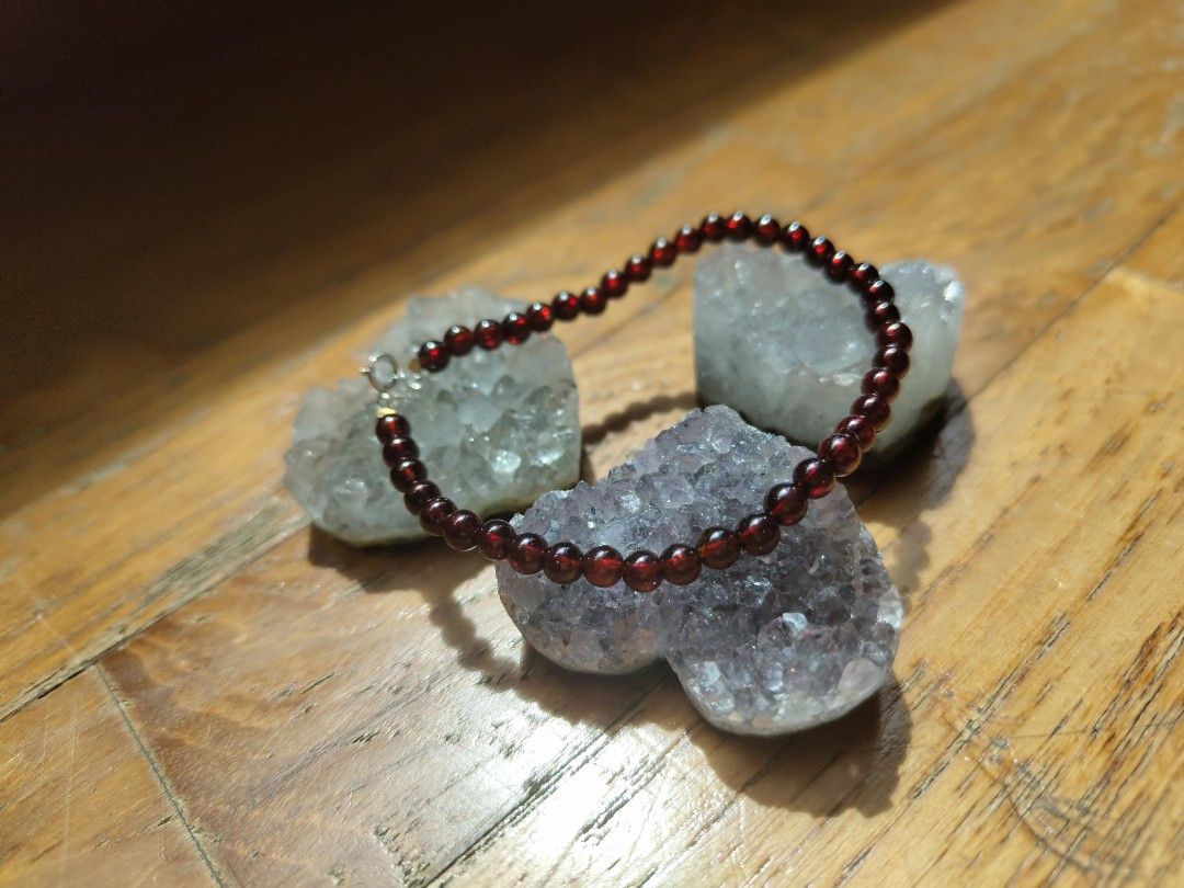 Red Garnet Nature Beads Bracelet Women s Fashion Jewelry