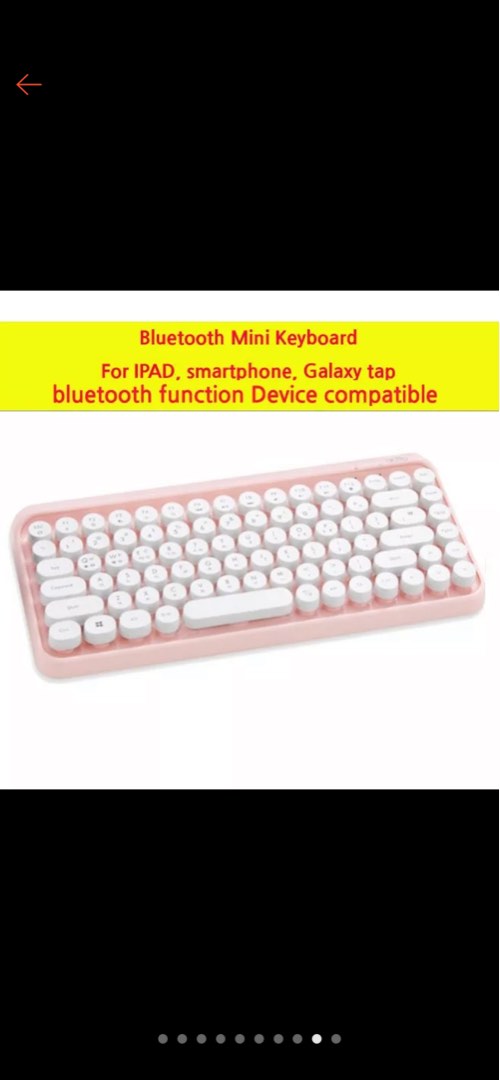 Retro mini Wireless keyboard Bluetooth KeyBoard 86Key Korean English ...