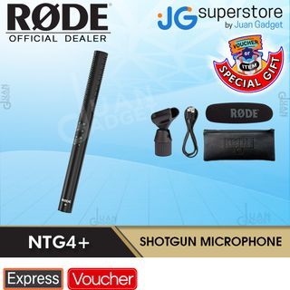 RODE NTG4+ Shotgun Microphone with Digital Switches and Built-In Rechargeable Battery | JG Superstore
