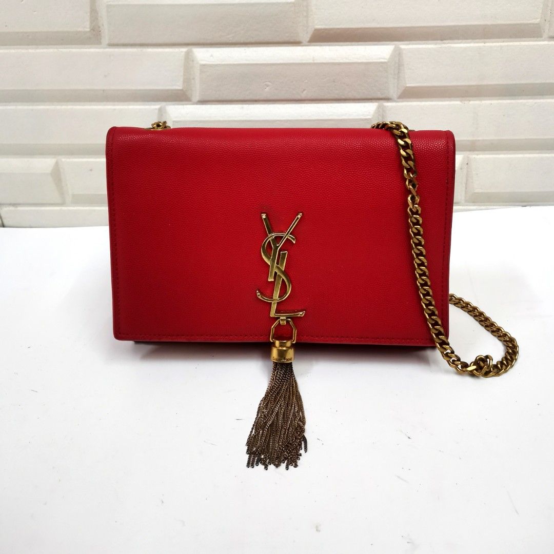 Ysl red cheap and gold bag