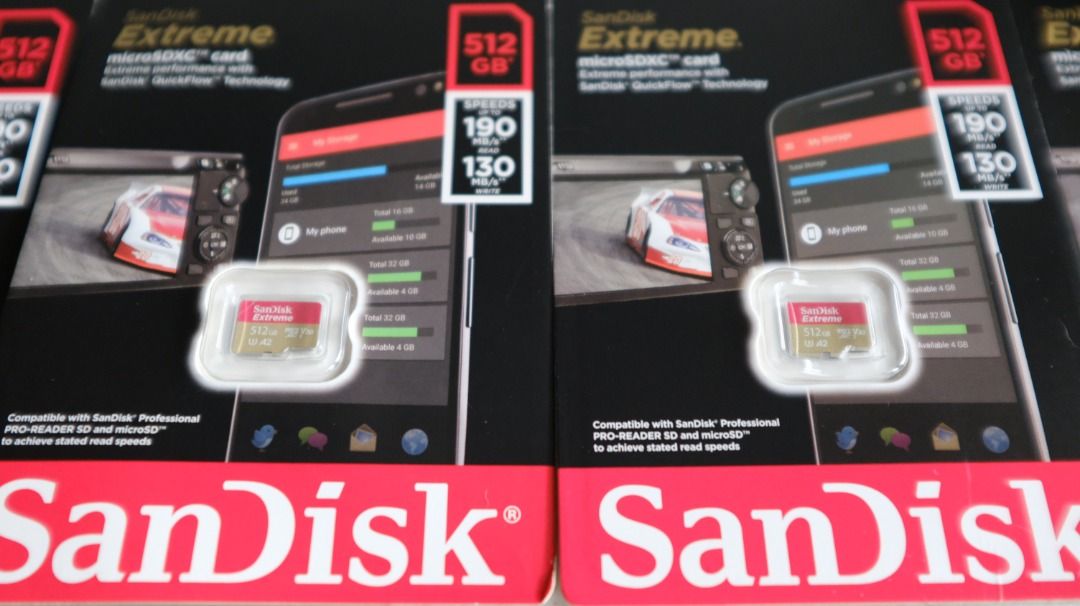 SanDisk Extreme A2 microSDXC UHS-I 512GB (Category: Memory & SD Cards) located in Marikina City. Submitted by nickirasgo (Listing ID 1240552563, Image 2). Description: SanDisk Extreme A2 microSDXC UHS-I 512GB ***LIMITED STOCKS ONLY*** ₱2500 each / per piece Original/Genuine Brand New/Sealed BDO / BPI / G-Cash / Maya Marikina - Meetup or Pickup via Delivery App (Buyer's Expense) COD (Cash On Delivery) via Delivery App (Buyer's Expense).