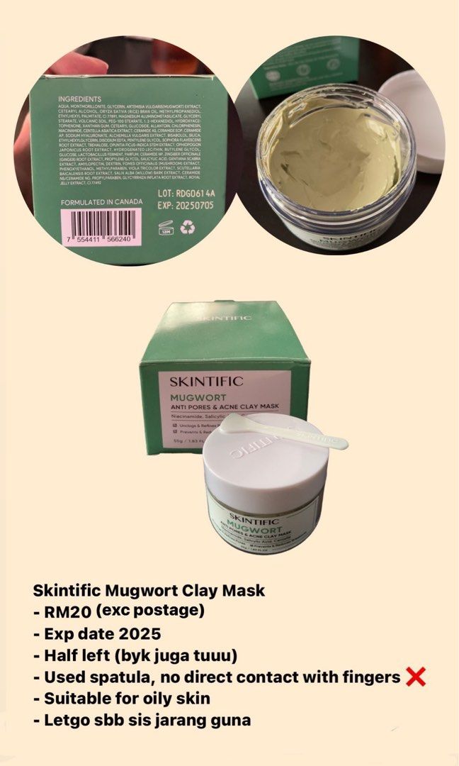 Skintific mugwort clay mask, Beauty & Personal Care, Face, Face Care on