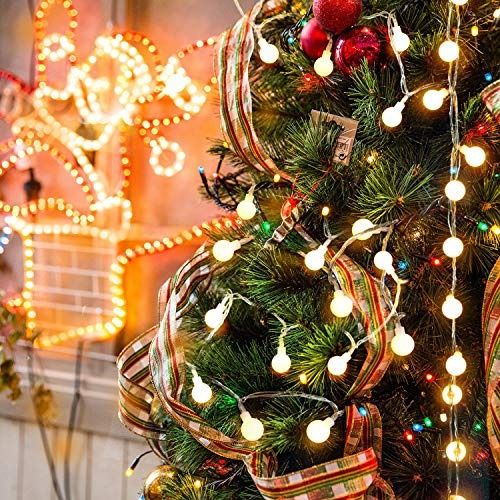  Minetom Globe String Lights, 33 Feet 100 Led Fairy Lights Plug  in, 8 Modes with Remote Mini Globe Lights for Indoor Outdoor Bedroom Party  Wedding Garden Christmas Tree Decor, Warm White 