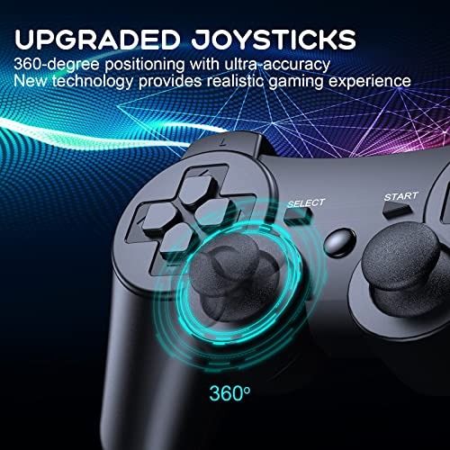 Controller for PS-3, Wireless Bluetooth Controller Gamepad Joystick, Double  Vibrating Controller for Play_station 3 with Charger Cable Cord Thump