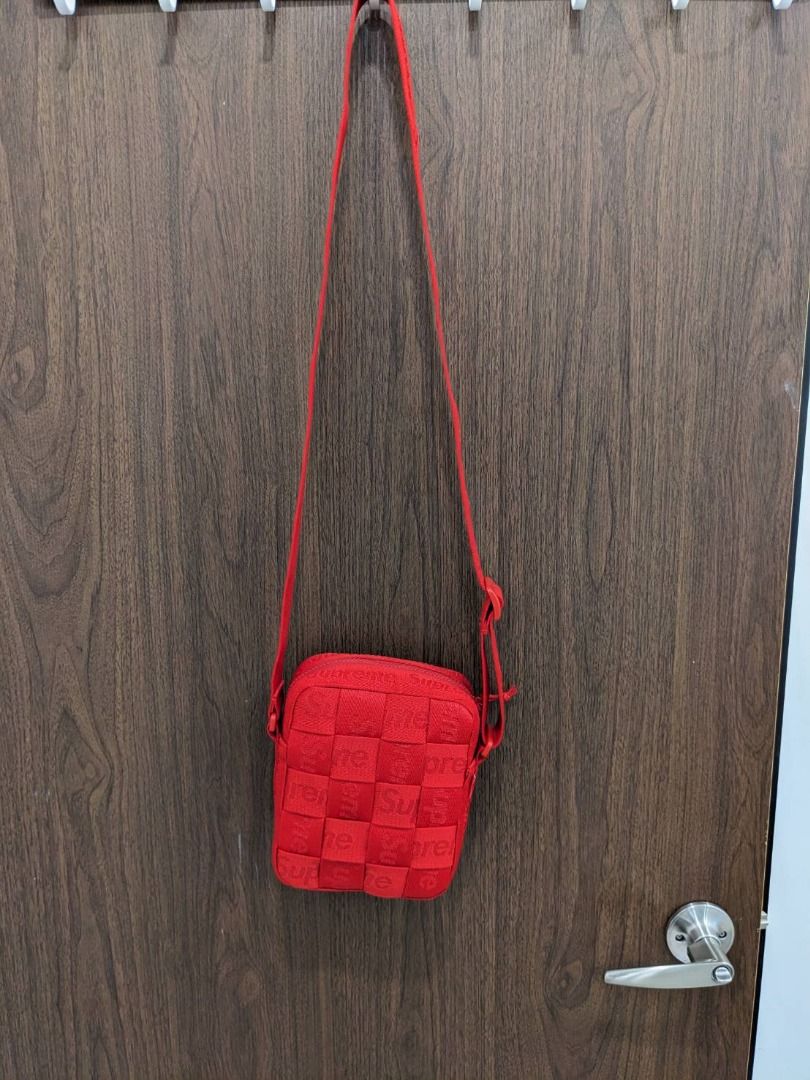 Supreme 23SS Woven Shoulder Bag 編織BV小包紅色, 他的時尚, 包, 背包