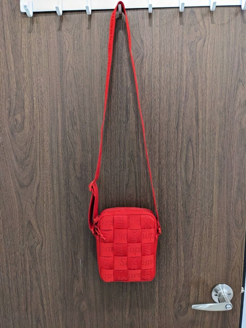 Supreme 23SS Woven Shoulder Bag 編織BV小包紅色, 他的時尚, 包, 背包