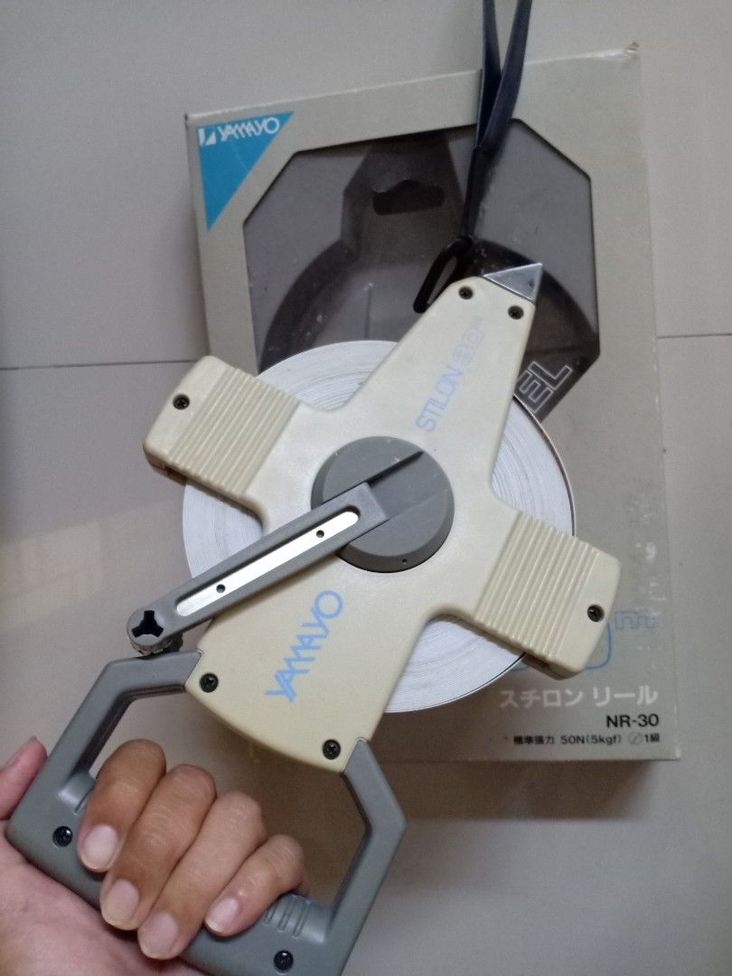 Surveyor 30 Meter Measuring Reel Tape (Category: Construction Tools & Equipment) located in Binangonan. Submitted by stufflikedat (Listing ID 1240438721, Image 3). Description: Yamayo Stilon Reel nylon coated steel surveyor measuring tape 30 meters long, multi layered materials for durability from Yamayo Measuring Tools Company, Japan made in like new condition with original box for 750 Add for shipping.