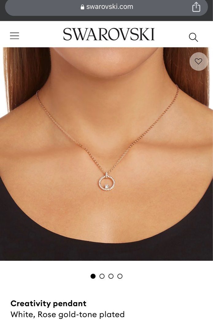 Swarovski Creativity Circle Pendant White Rose gold Tone Plated