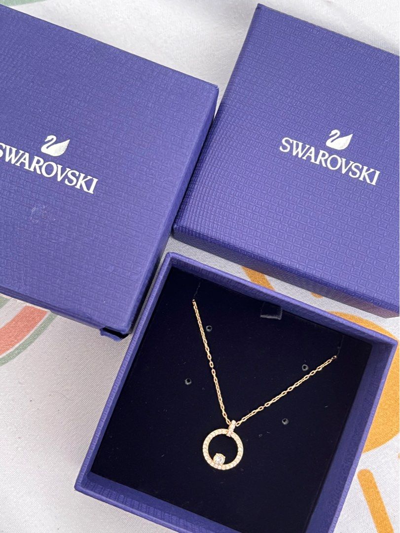Swarovski Creativity Circle Pendant White Rose gold Tone Plated