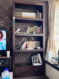 Teak wood bookshelf