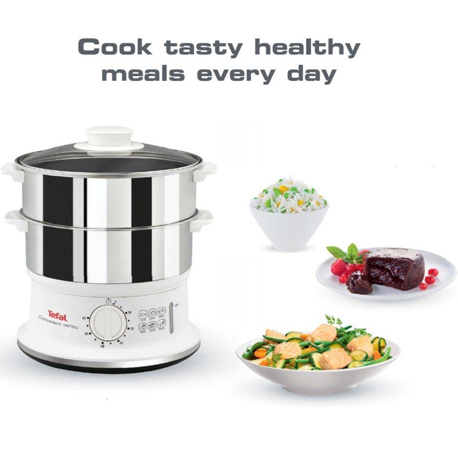 Tefal Stainless Steel Food Steamer (6L) VC1451, TV & Home Appliances