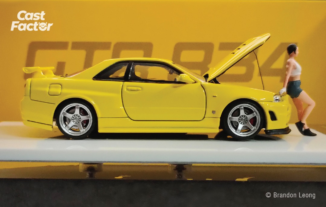 Time Micro 1:64 Nissan Skyline R34 Yellow with Opening Hood ...