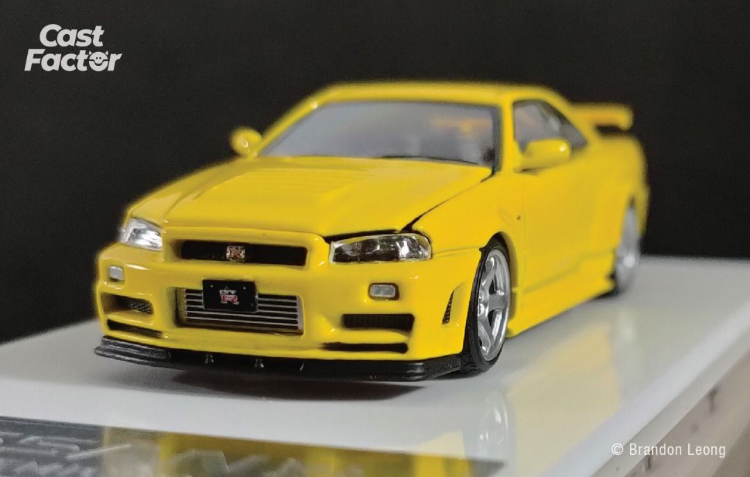 Time Micro 1:64 Nissan Skyline R34 Yellow with Opening Hood ...