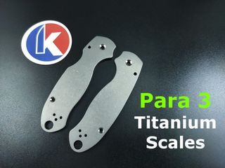 Titanium Scales for Spyderco Para 3 Knife - Stonewash Finish